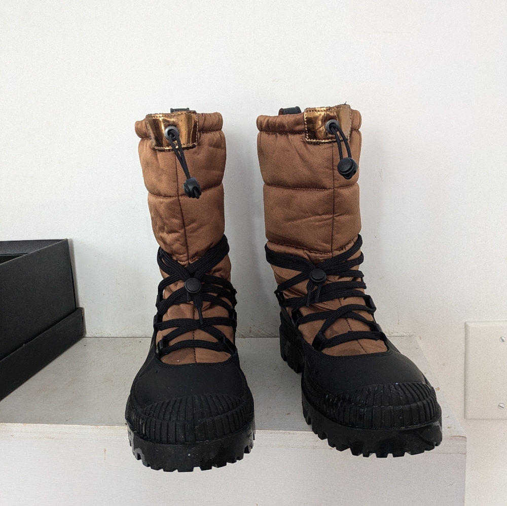 Scotch & Soda Rugged Chic Winter Snow Boots Bungee Lace  Quilted sz 38 - Picture 4 of 12